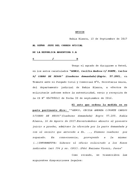 Modelo De Carta Documento Correo Argentino Para Imprimir Vários Modelos
