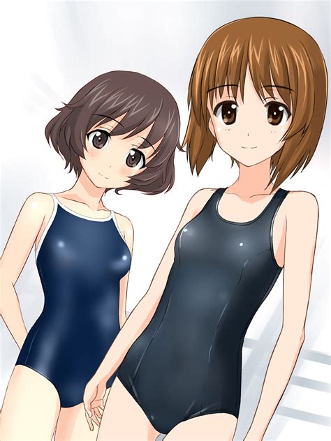 Akiyama Yukari And Nishizumi Miho Girls Und Panzer Drawn