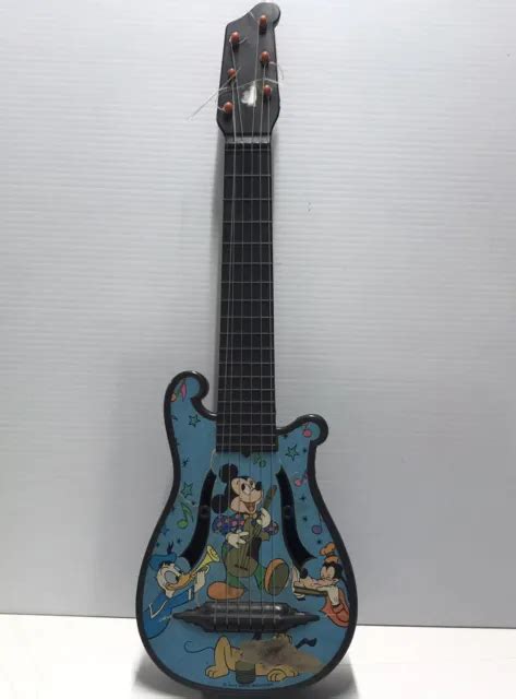Vintage Walt Disney Productions Mickey Mouse And Friends Plastic Guitar