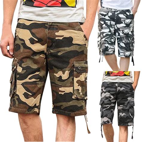 laamei multi pocket summer men s baggy shorts camouflage cargo shorts mens military shorts