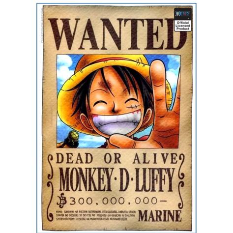 One Piece Anime Wanted Poster Monkey D Luffy Bounty Official Merch One Piece Store