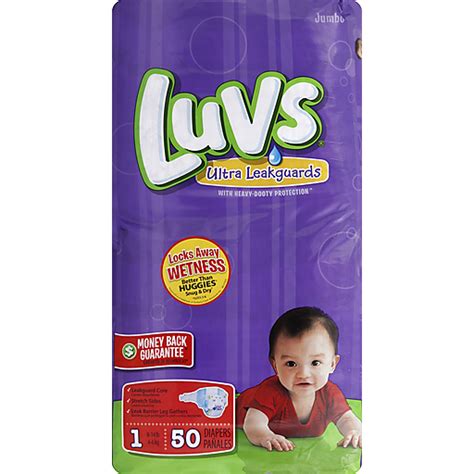 Luvs Ultra Leakguards Jumbo Pack Size 1 Diapers 50 Ct Bag Diapers