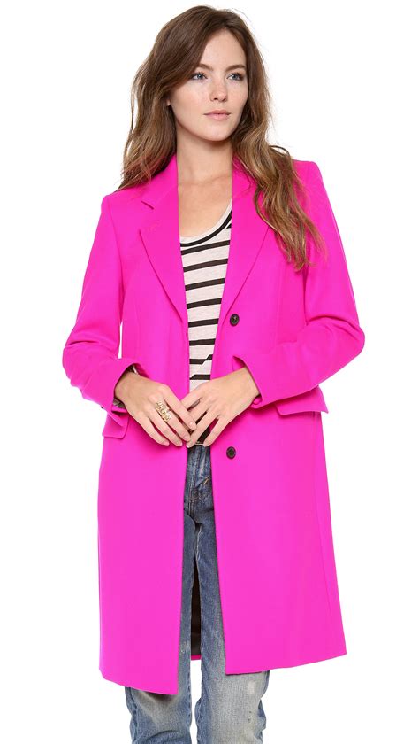 Lyst Paul Smith Black Label Wool Coat In Pink