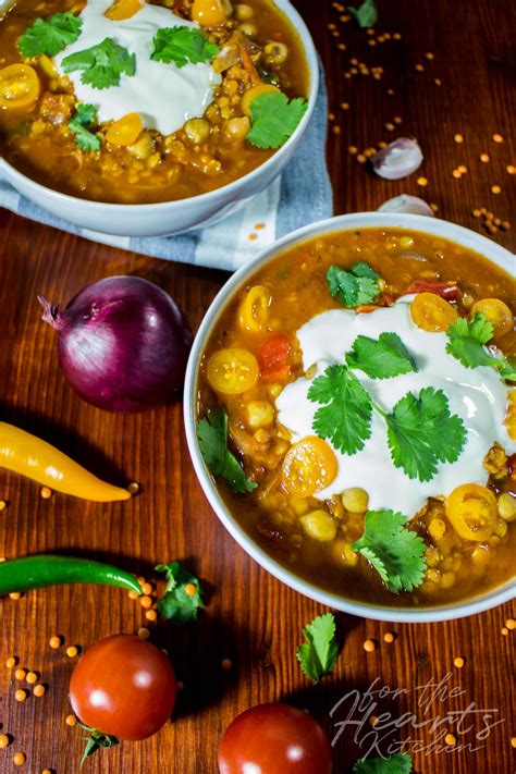 Marokkanische Kichererbsen -Linsensuppe for the Hearts Kitchen