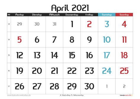 Feiertage april im jahr 2021 und 2022. Kalender April 2021 zum Ausdrucken mit Feiertagen ...