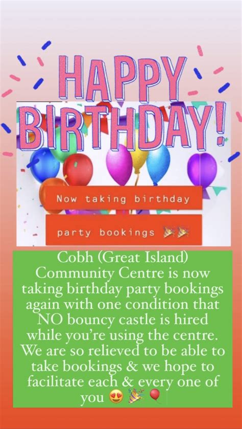 Book Your Party Now 🎉🎉🎉 Cobh Great Island Community Centre