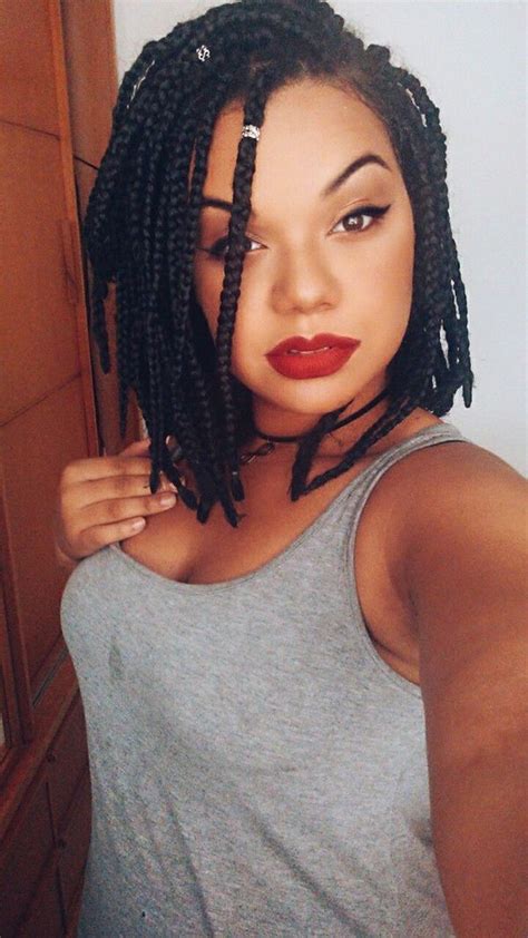 Some women choose to razor a part of their head, and wear their braids on one side. Braided Hairstyles for Short Hair, Braids for Short Hair