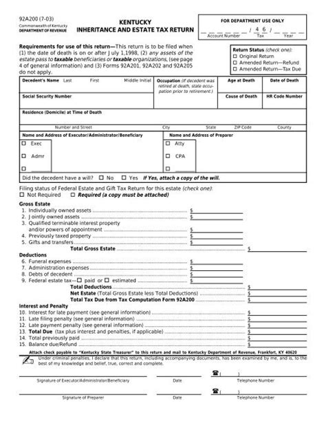 Form 92a200 Kentucky Department Of Revenue