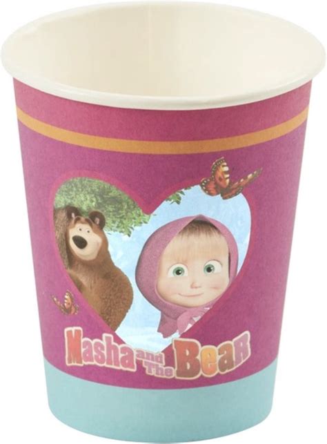 Smiffys Feestdecoratie Masha And The Bear Tableware Party Cups Multicolours
