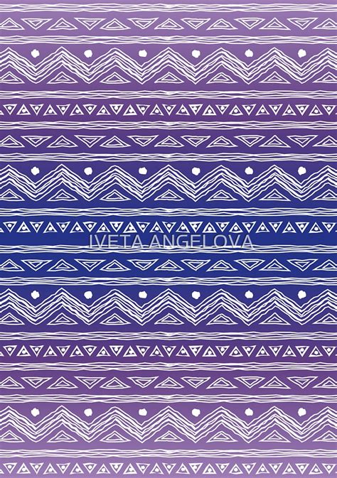 Purple Ombre Abstract Tribal Pattern By Iveta Angelova Redbubble