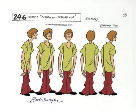Hanna Barberascooby Doo Shaggy Original Model Cel Standing Signed By