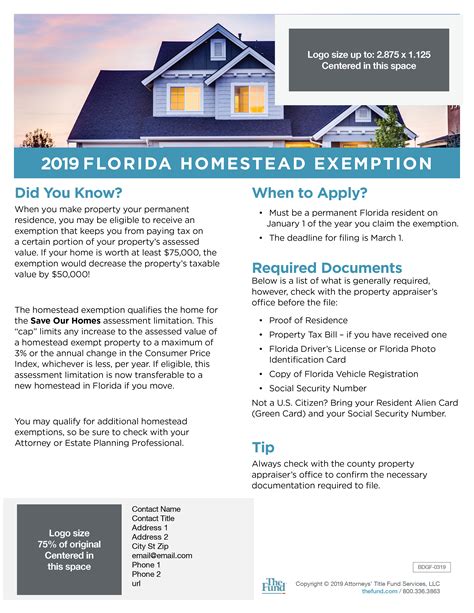 The Fund Shop Print 2019 Florida Homestead Exemption