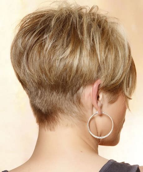 In fact, the cutting of the cut make this an excellent choice for whoever who wants to stand at the moment look slim. Back view short haircuts