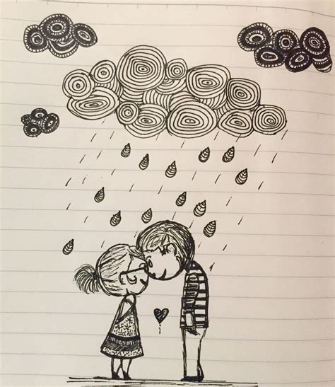Doodle Art Love Couple