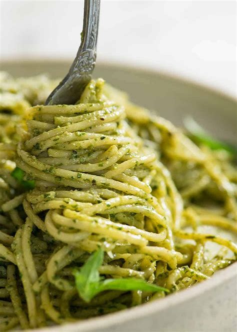 Pesto Pasta with plenty of pesto sauce