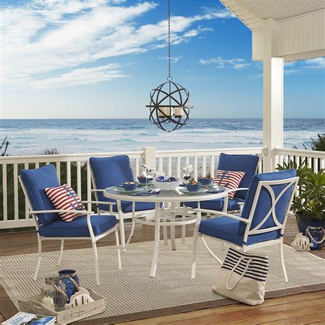 Seeing a great opportunity, sears began the r.w. Garden Oasis Harrison 5-Piece Cushion Dining Set - Blue