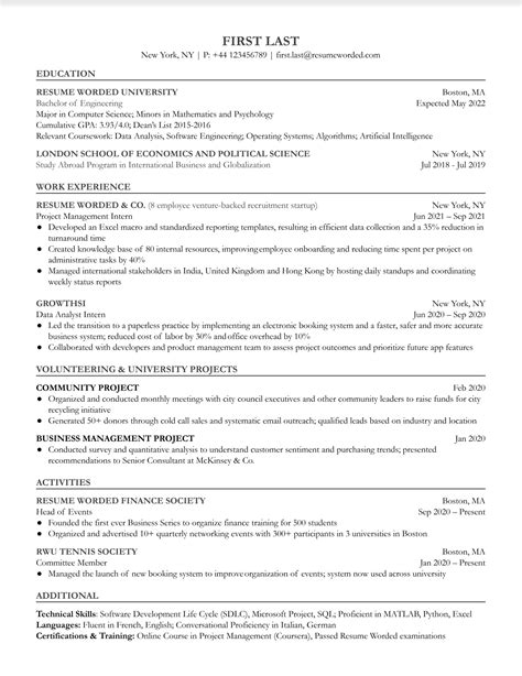 Project Management Resume Examples 2020 : Entry Level Project