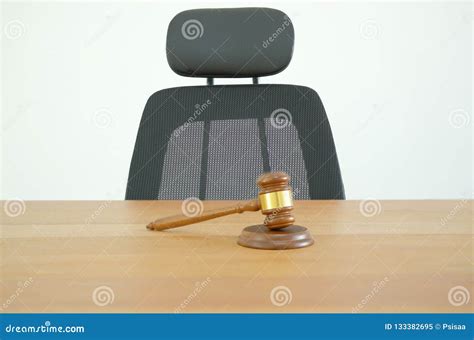 Judge Gavel At Courtroom Lawyer Attorney Justice Workplace Stock Image