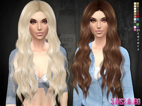 The Sims Resource Long Curly 02 Hairstyle By Sims2fanbg ~ Sims 4 Hairs