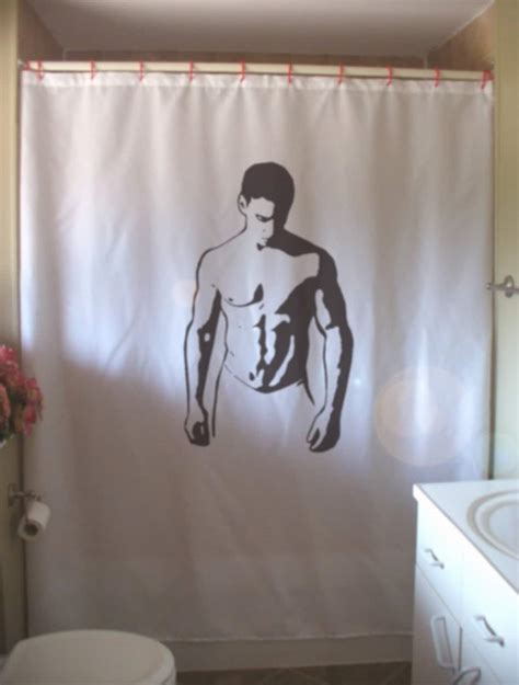 Topless Guy Shower Curtain Sexy Towel Dude Nude Gay Man Male Etsy