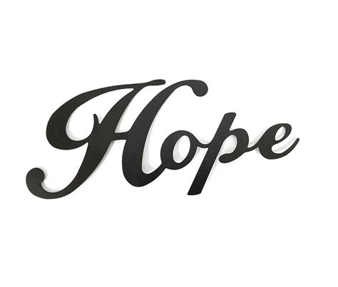Hope Metal Sign Hope Sign Hope Metal Word Cursive Hope Etsy