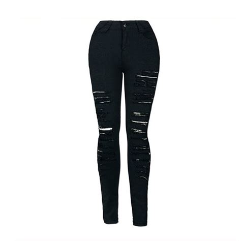 Ripped Jeans Women Clothes 2018 Ladies Black High Waist Push Up
