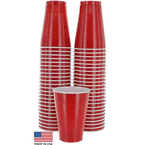 50pk Red Colored 12 Ounce Disposable Plastic Party Cups Ideal For Weddings Party