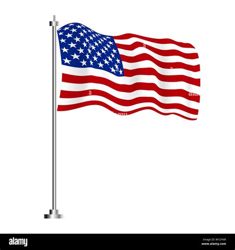 United State Of America Flag Vector Illustration Isolated Wave Flag