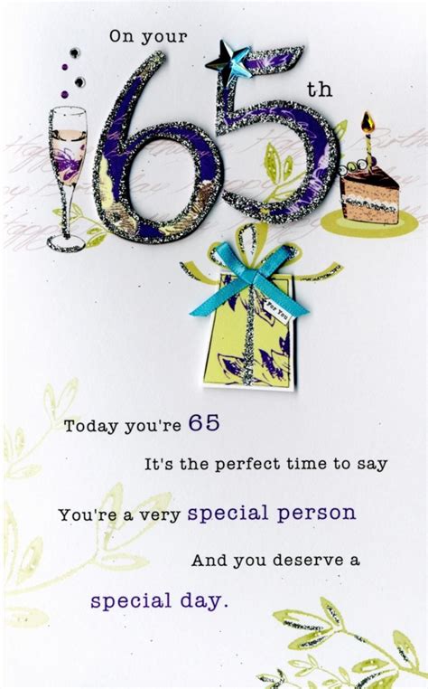 65th Happy Birthday Embellished Greeting Card Cards Love Kates