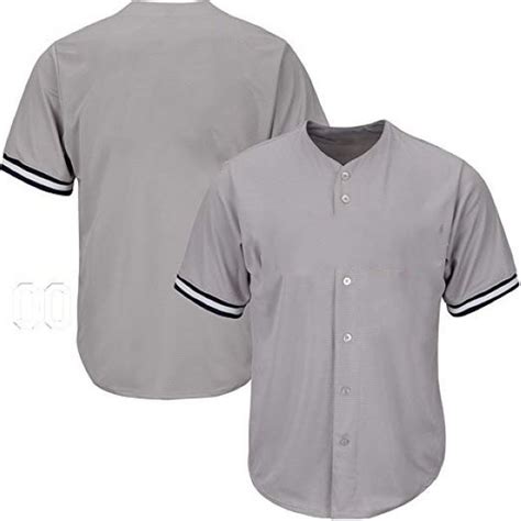 Youth And Adult Gray Button Front Baseball Jersey