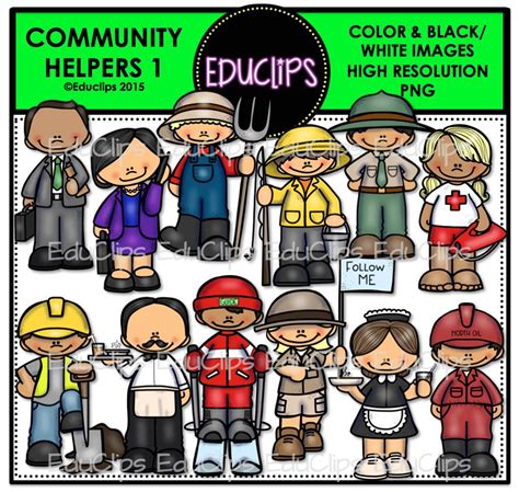 Community Helpers 1 Clip Art Bundle Color And Bandw Welcome To