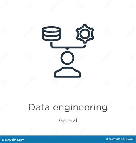 Data Engineering Icon Thin Linear Data Engineering Outline Icon