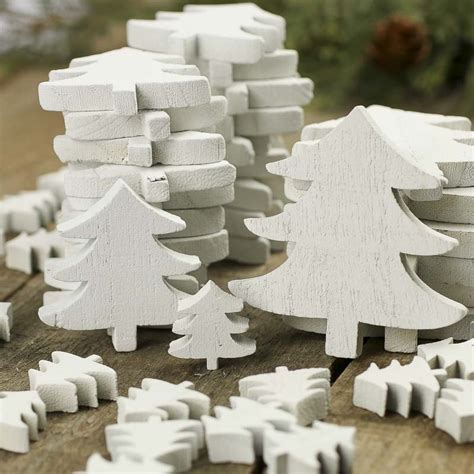Assorted White Wood Tree Cutouts - Wood Cutouts ...