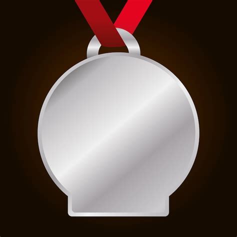 Premium Vector Blank Silver Medal Icon Image