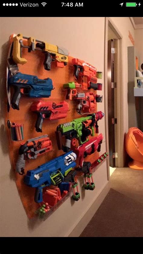 Here is a real simple diy nerf gun storage rack system for under the easiest nerf gun storage wall for under $50. Pin on Kids