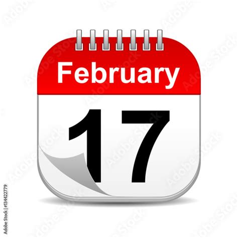 February 17 On Calendar Icon Buy This Stock Illustration And Explore