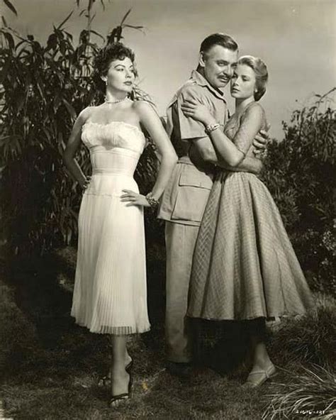 Ava Gardner Clark Gable And Grace Kelly In A Publicity Still For Mogambo 1953 Old