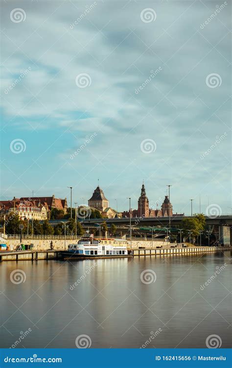 Left Bank Of The Oder River In Szczecin With The Maritime Museum And