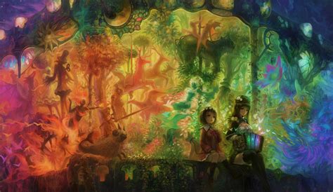 Wallpaper Colorful Painting Fantasy Art Anime Girls Mythology