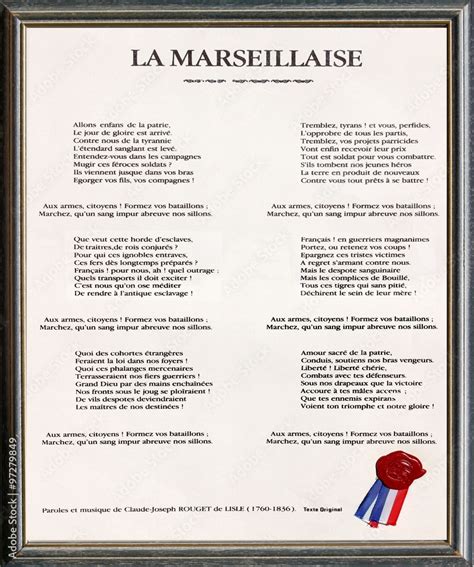 La Marseillaise Hymne National De La France Stock Photo Adobe Stock