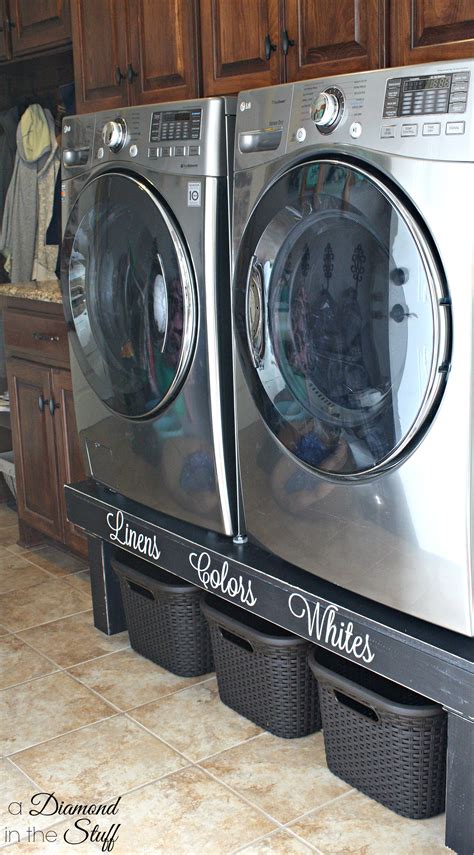 | build your own washer and dryer pedestal bases to bring your laundry up in height. DIY Washer & Dryer Pedestal