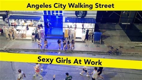 Angeles City Walking Street Sexy Girls Going To Work Youtube