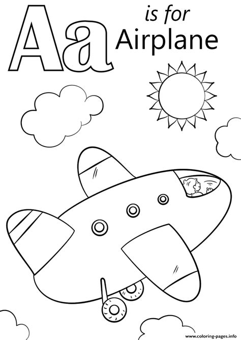 They are perfect for toddlers, preschoolers, kindergartners, and first graders. Letter A Is For Airplane Coloring Pages Printable