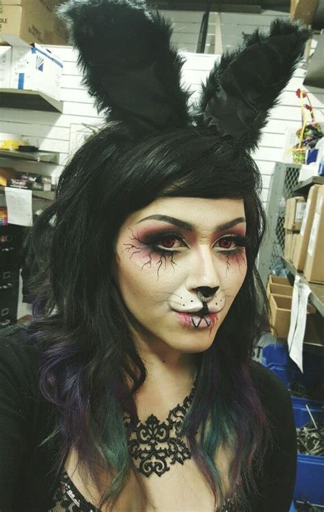 Maria Macabre Evil Bunny Halloween Makeup Red Contact Lenses