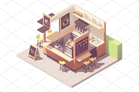Download Vector isometric coffee kiosk | Custom-Designed ...
