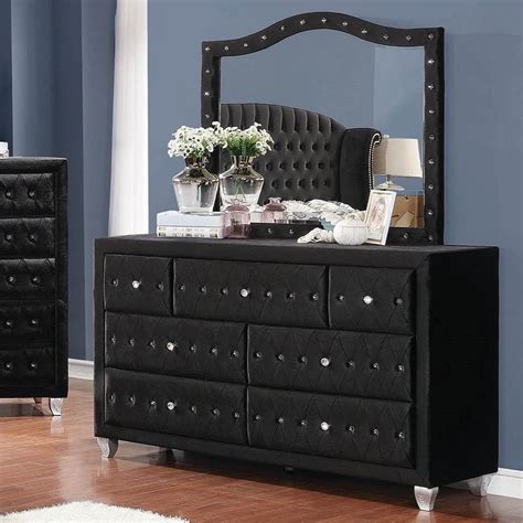 Coaster Deanna 206103206104 Upholstered Dresser And Mirror Set With