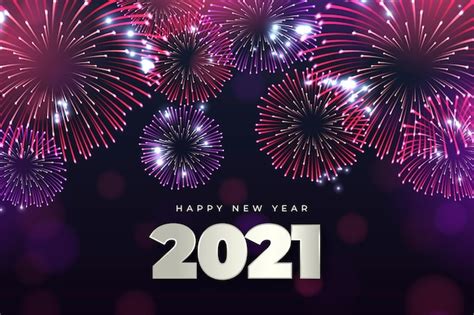 Free Vector Colored New Year Fireworks Background