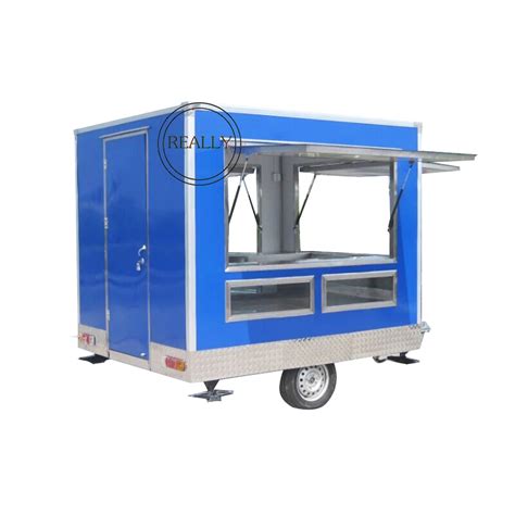 2m Wide Mobile Food Stand Food Cart With Tow Bar And Supporting