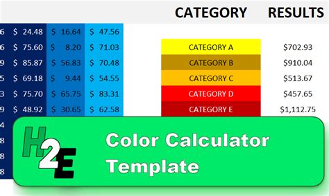 A slight modification to pass in a min and max. Color Calculator Template: Sum by Color in Excel - HowtoExcel.net