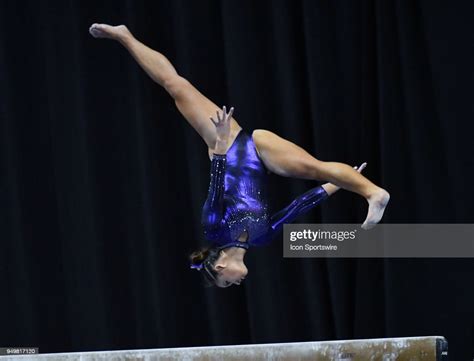 sarah finnegan of lsu on the beam during the ncaa women s gymnastics news photo getty images
